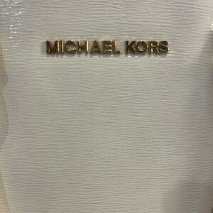 Michael Kors White Leather Structured Hand Bag
